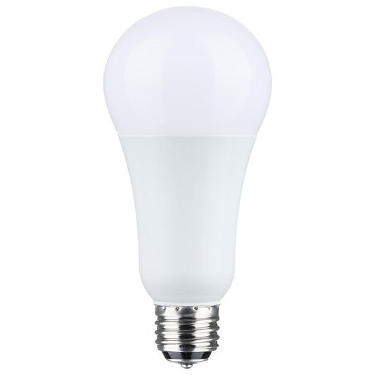 Satco S11516 5/14/20 Wattage Selectable A21 LED 3-Way Lamp White Finish 3000K CCT Medium Double Contact Base 120 Volt