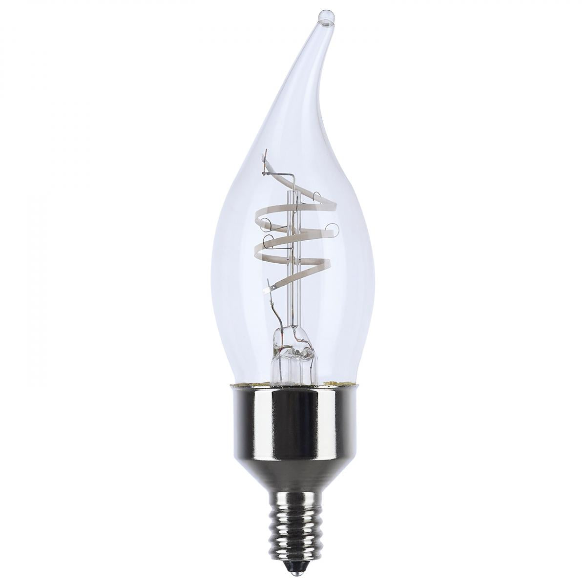 Satco S11526 4 Watt LED Reminiscent Flex Gray Coil Filament CA11 Candelabra Base 2700K CCT Clear 120 Volt