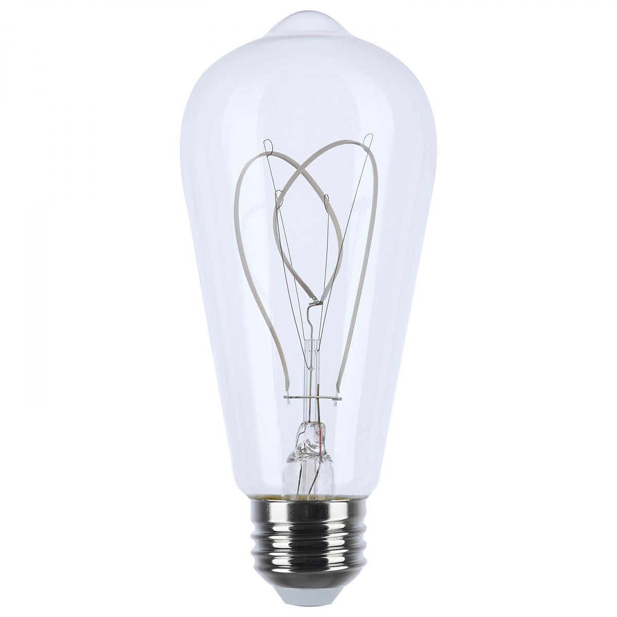 Satco S11527 6 Watt LED Reminiscent Flex Gray Filament ST19 Loop Medium Base 2700K CCT Clear 120 Volt