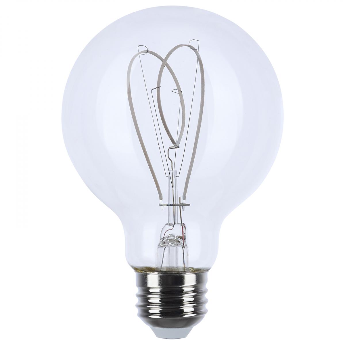 Satco S11528 6 Watt LED Reminiscent Flex Gray Filament G25 Loop Medium Base 2700K CCT Clear 120 Volt