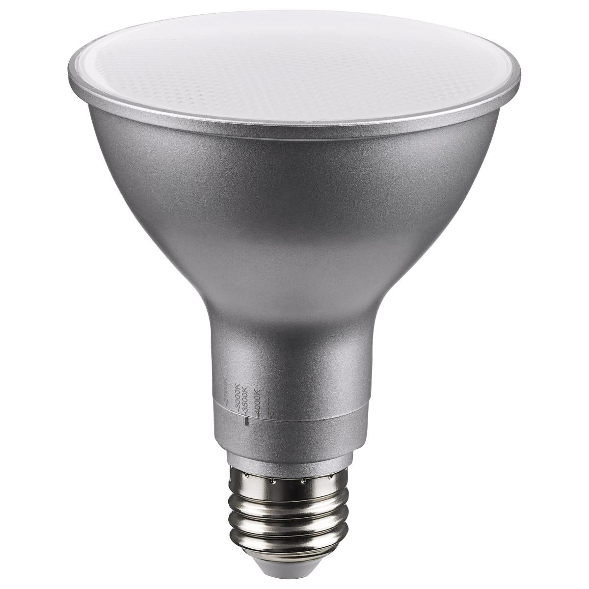 Satco S11586 11 Watt PAR30LN LED Medium Base Silver Finish CCT Selectable 120 Volt 40 Degree Beam Angle