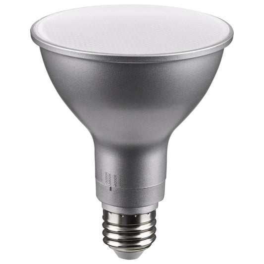 Satco S11586 11 Watt PAR30LN LED Medium Base Silver Finish CCT Selectable 120 Volt 40 Degree Beam Angle