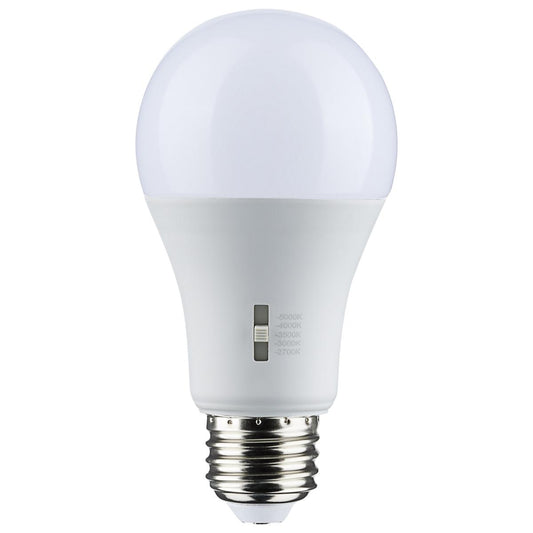 Satco S11793 14 Watt A19 LED Medium Base CCT Selectable 120 Volt White Finish