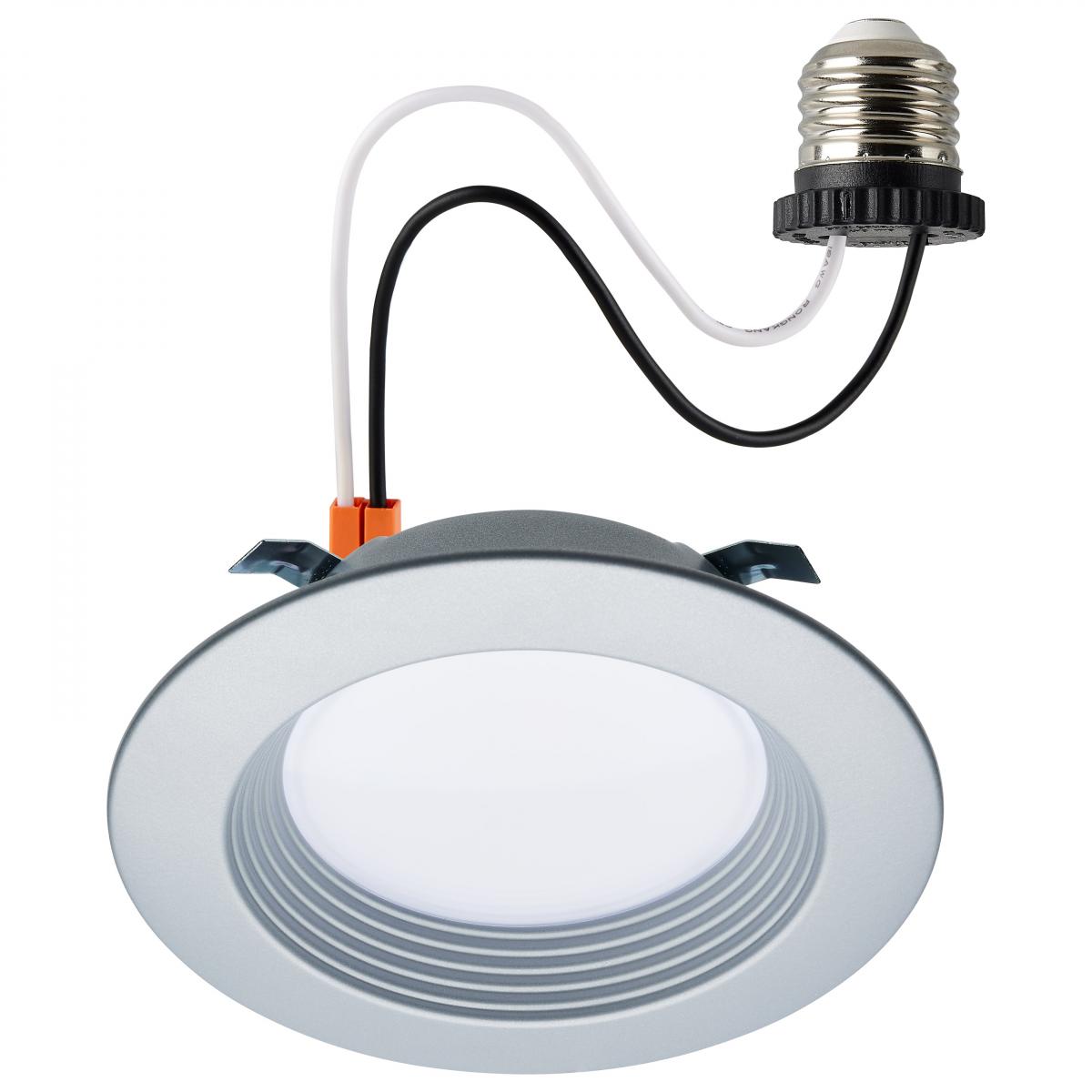 Satco S11833R1 6.7 Watt LED Downlight Retrofit 4 Inch CCT Selectable 120 Volts Brushed Nickel Finish