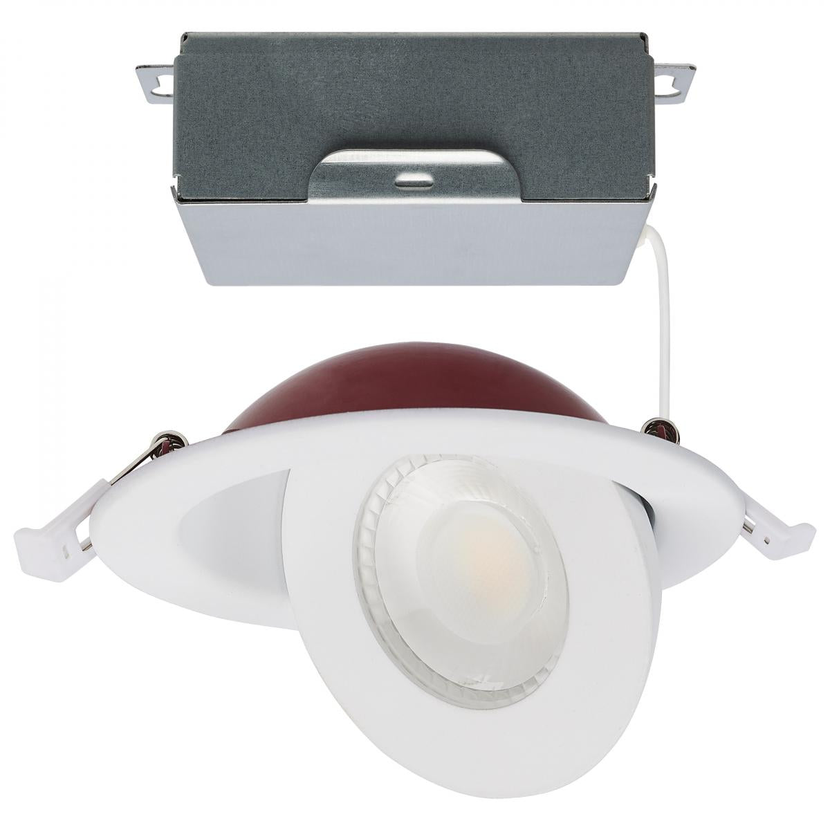 Satco S11881 15 Watt LED Fire Rated 6 Inch Direct Wire Directional Downlight Round Shape White Finish CCT Selectable Dimmable 120 Volts