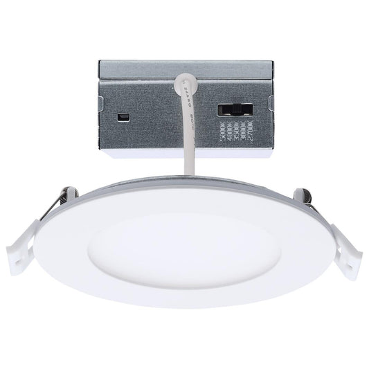 Satco S11886 9WLED/DW/4/CCT-SEL/RND/RD/NL Downlight with Night Light 4 Inch Remote Driver CCT Dimmable Round White Finish