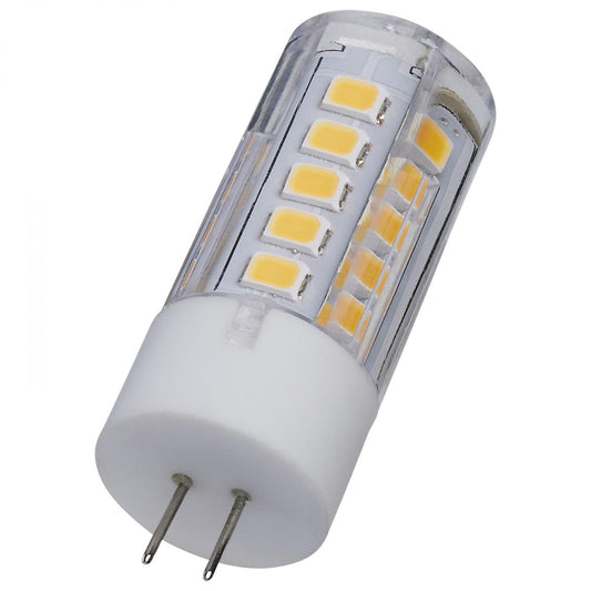 Satco S12314 4.5 Watt T6 LED Clear Finish Bi Pin G4 Base 3000K 12 Volt