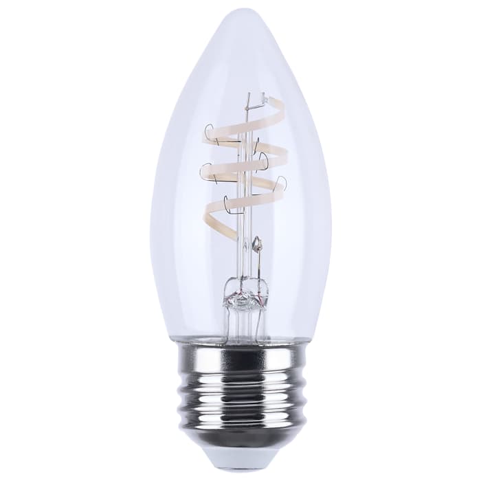 Satco S12554 4B11/CL/LED-GF/COIL/927/E26 4 Watt B11 LED Reminiscent Flex Gray Coil Filament E26 2700K 120 Volt