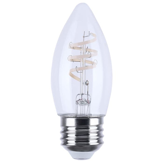 Satco S12555 4B11/CL/LED-GF/COIL/930/E26 4 Watt B11 LED Reminiscent Flex Gray Coil Filament E26 3000K 120 Volt