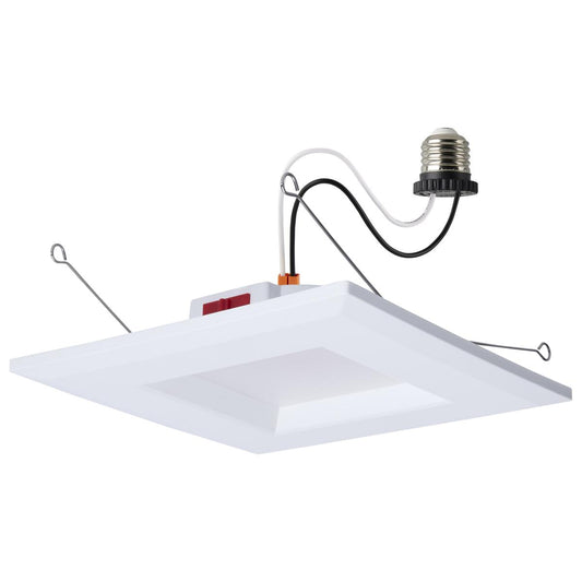 Satco S12603 8WLED/DLR/5-6/5CCT/E/SQ/WH 8 Watt LED Downlight Retrofit 5-6 Inch Color Selectable Square White