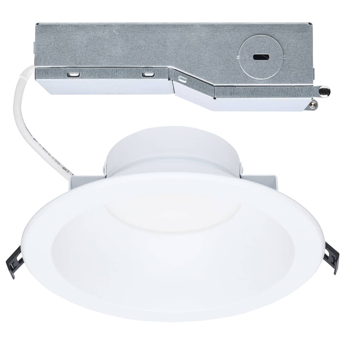 Satco S13512 Performer Series Commercial LED Downlight  8 Inch Round  30W/22W/16W Wattage Selectable  2700K/3000K/3500K/4000K/5000K CCT Selectable  Remote Driver  120-347 Volt  0-10V Dimming  Color trim accessories available