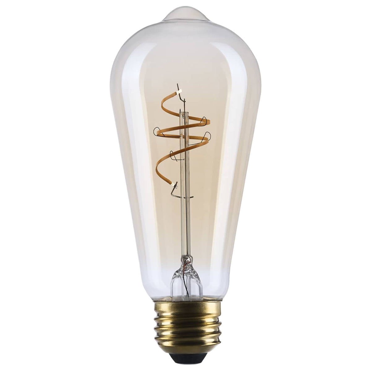 Satco S14207 5.5 Watt ST19 LED  2000K CCT  Medium Base  Clear Glass  Amber Coil Filament  Dimmable  120 Volt