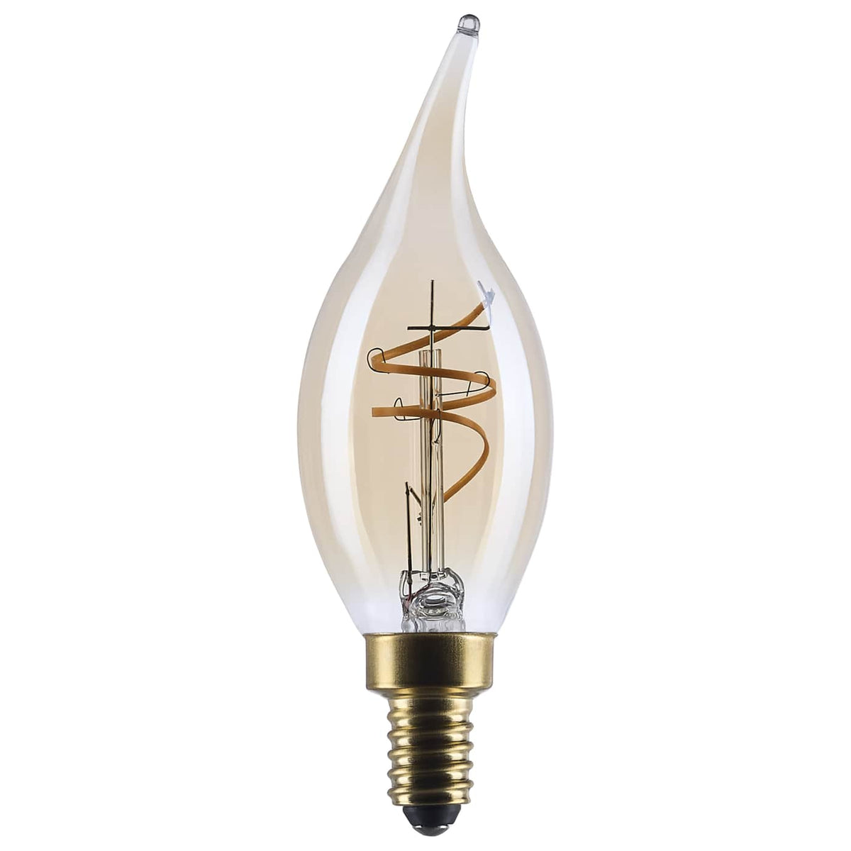 Satco S14220 3.5 Watt CA11 LED  2000K CCT  Candelabra Base  Clear Glass  Amber Coil Filament  Dimmable  120 Volt