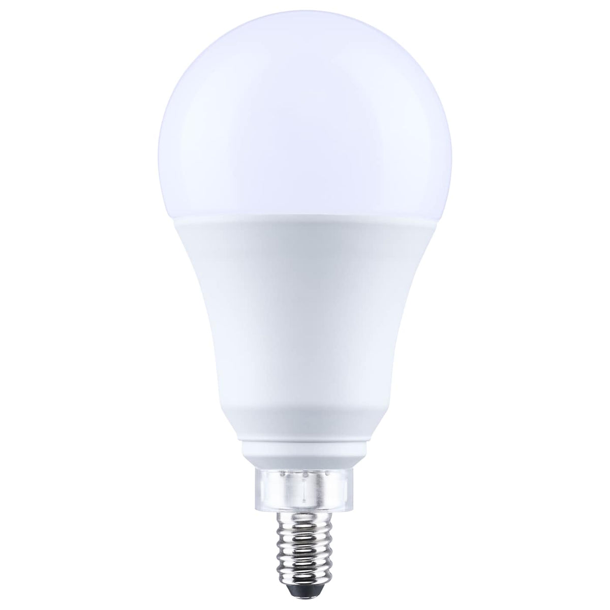 Satco S15147 9.5 Watt A19 LED  3000K CCT  80 CRI  Candelabra Base  Plastic  Dimmable  120 Volt