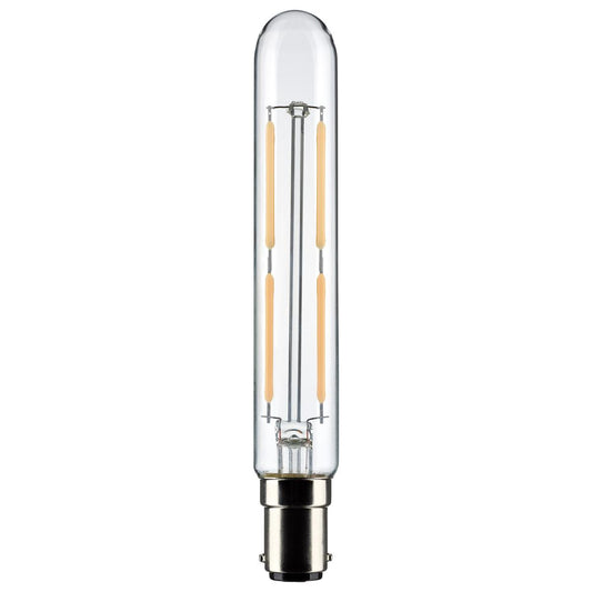 Satco S21375 4 Watt T6.5 LED Clear Double Contact Bayonet Base 4000K 400 Lumens 120 Volt