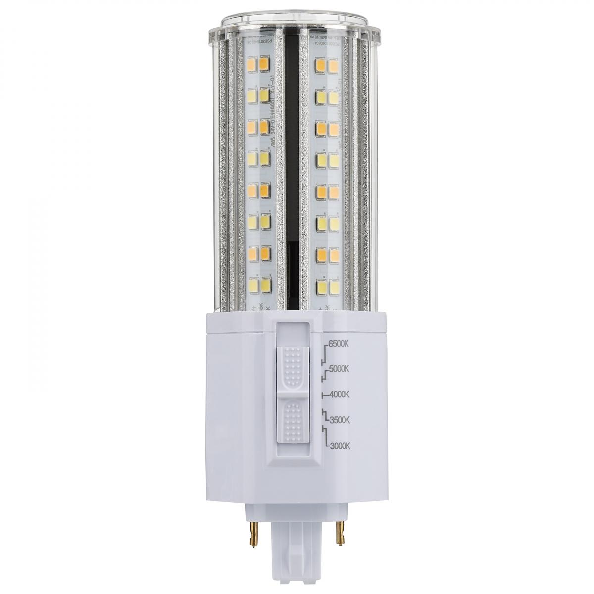 Satco S21413 14 Watt LED PL CCT Selectable Lumens Selectable Type B Ballast Bypass White Finish 120/277 Volt