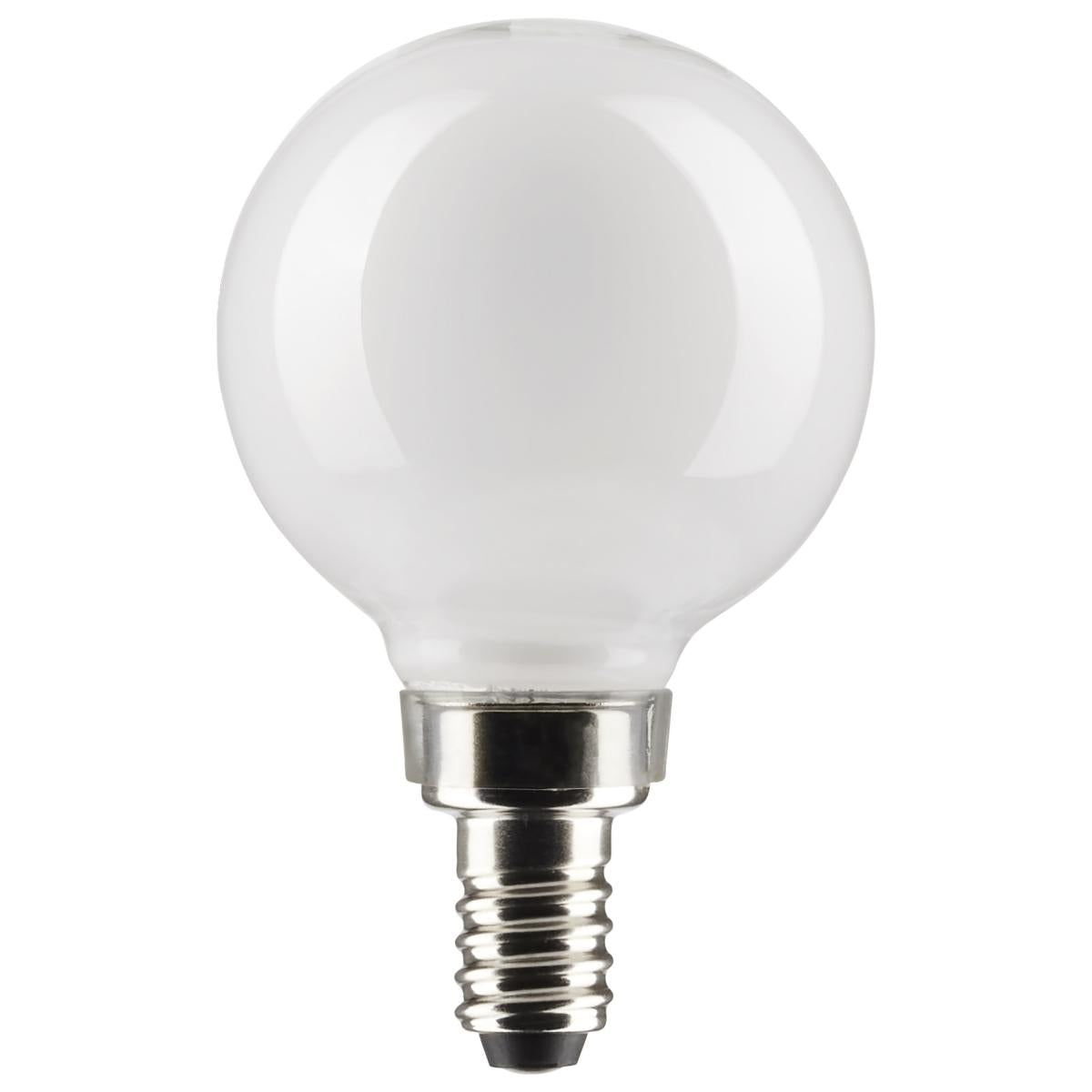 Satco S21812 4.5 Watt G16.5 LED White Candelabra Base 2700K 350 Lumens 120 Volt 2-Pack