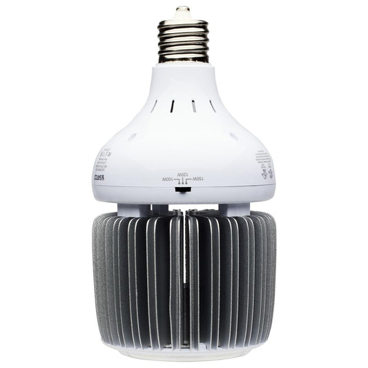 Satco S33115 80/100/130 Wattage Selectable LED Hi-Bay Type B Ballast Bypass Mogul Extended 5000K 100V-277V 250W-400W Metal Halide Replacement