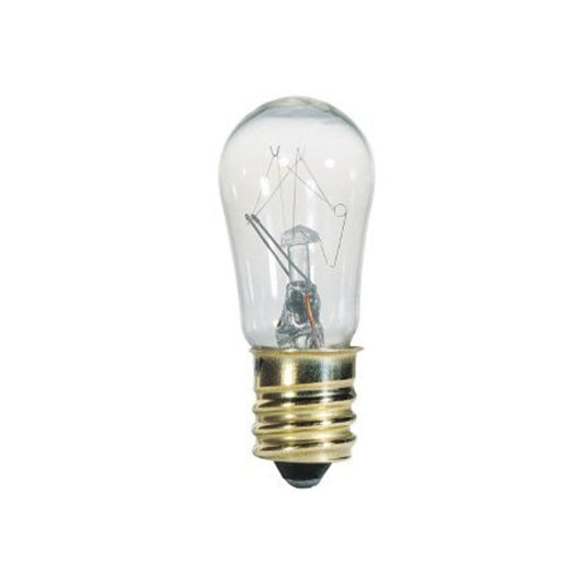 Satco S4567 3S6/5 3W 130V S6 Clear E12 Candelabra Base