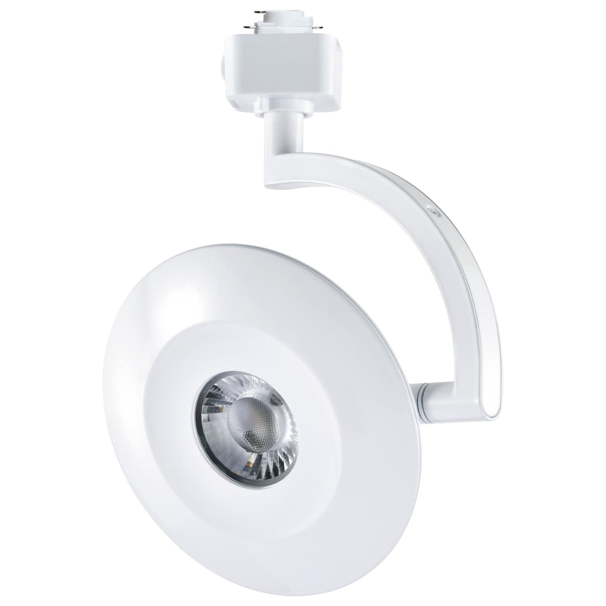 Satco TH673 Orb  12 Watt LED H-Style Track Head  3000K/4000K/5000K CCT Selectable  36 Degree Beam Angle  White Finish  120 Volt  H-Style