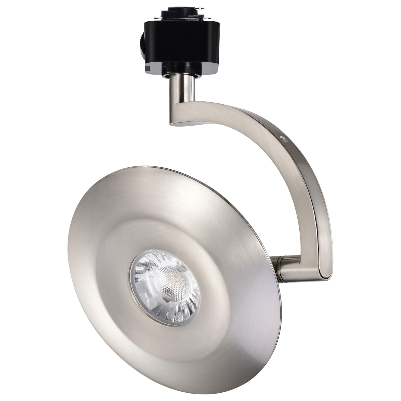 Satco TH675 Orb  12 Watt LED H-Style Track Head  3000K/4000K/5000K CCT Selectable  36 Degree Beam Angle  Brushed Nickel Finish  120 Volt  H-Style