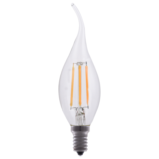 Eiko 09860 LED4WBA11E12/FIL/827-DIM-G7 LED Advantage Filament BA11 320 Deg, 4W-400lm, Dimmable, 80CRI, 2700K, E12, 120VAC Clear