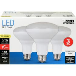 FEIT BR30/850/10KLED/3 650 Lumen 5000K Non-Dimmable BR30 LED 3 PACK