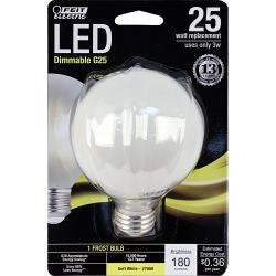 FEIT BPG2525/F/827/LED 180 Lumen G25 2700K Dimmable LED