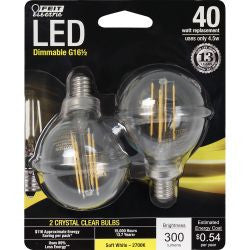 FEIT BPG1640/827/LED/2 300 Lumen 2700K Dimmable LED G16 E12