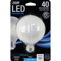 FEIT BPG2540/F/850/LED 300 Lumen 5000K Dimmable LED G25 FROST