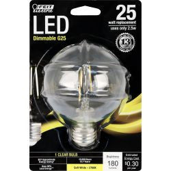 FEIT BPG2525/827/LED 180 Lumen G25 2700K Dimmable LED