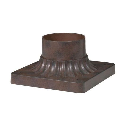 Satco 25-1203 Aluminum Post Base Old Bronze Finish 6 in. Square Pier Mount Base