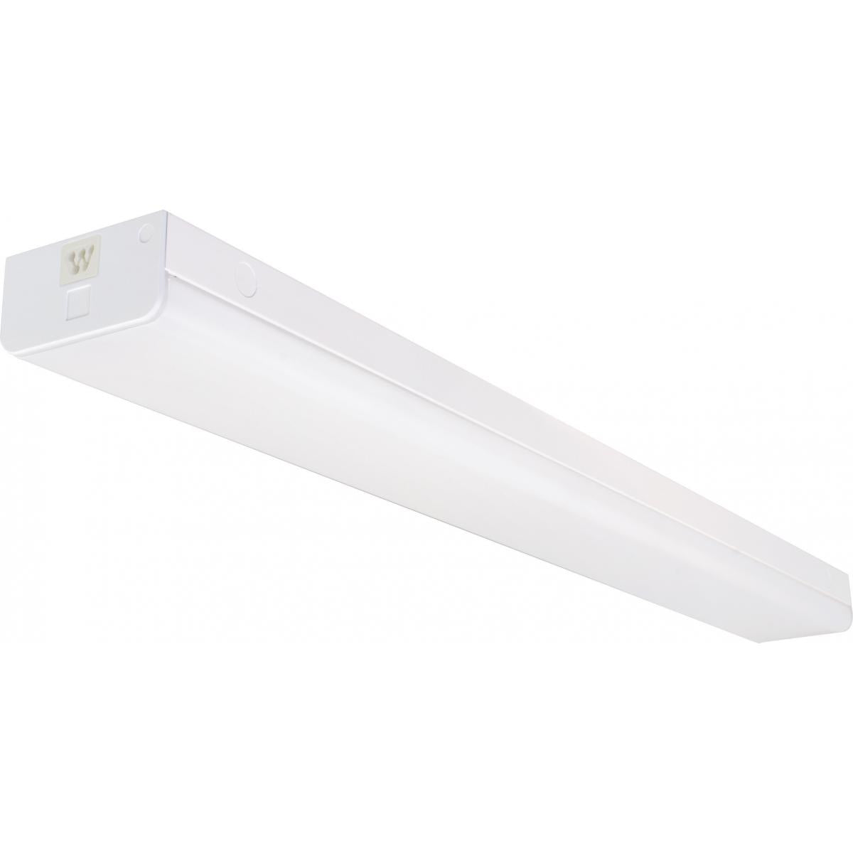 Satco 65-1156 LED 4 ft. Wide Strip Light 40W 5000K White Finish Connectible with Emergency Back Up