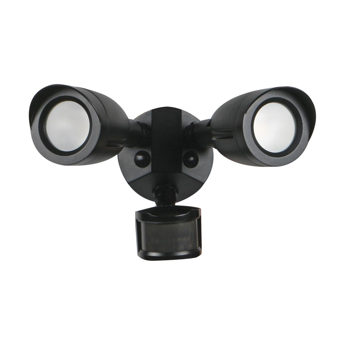 Satco 65-715 LED Security Light Dual Head Motion Sensor Included Black Finish 3000K