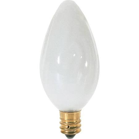 Satco S2772 - 25 Watt 120 Volt White F10 Candelabra Bulb - 2 Pack