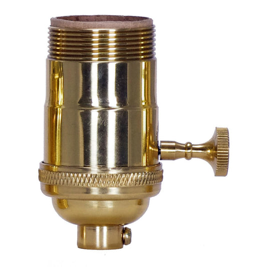 Satco 80-1048 3 Way (2 Circuit) Turn Knob Socket with Matching Finish Removable Knob