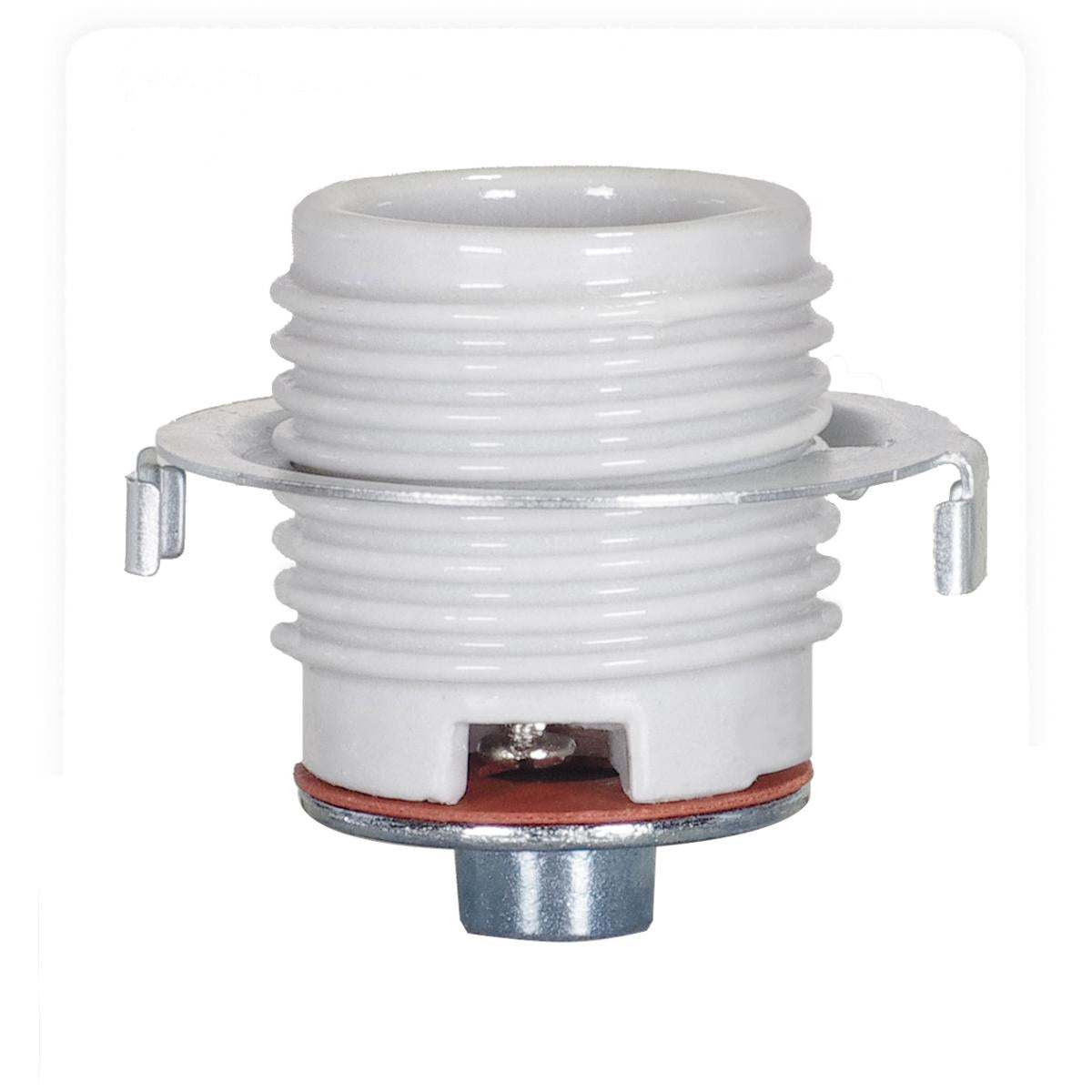 Satco 80-1073 Keyless Threaded Porcelain Socket With Cap And Ring 1/8 IPS CSSNP Screw Shell Glazed 660W 250V 200 Bulk Master