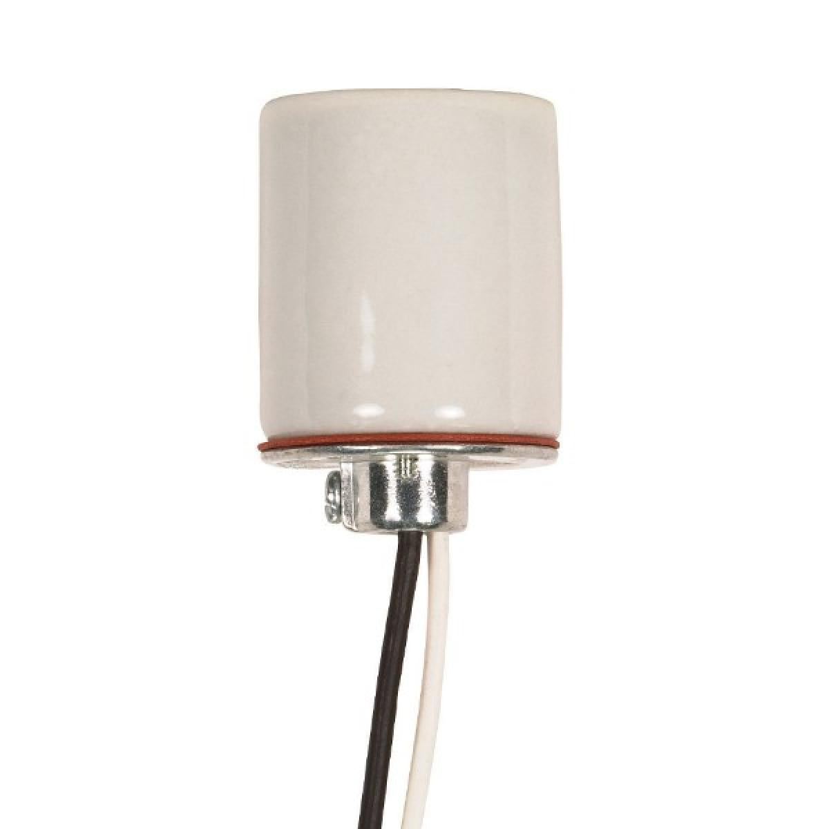 Satco 80-1315 Keyless Porcelain Socket With 1/8 IPS Cap 24" AWM B/W 150C CSSNP Screw Shell Glazed 660W 250V