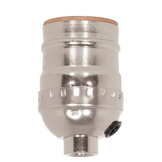 Satco 80-1373 Short Keyless Socket With Side Outlet 1/8 IPS Aluminum Nickel Finish 660W 250V