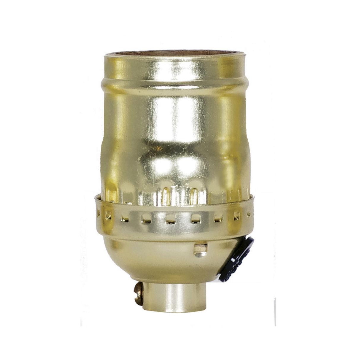Satco 80-1753 Short Keyless Socket With Side Outlet 1/8 IPS Aluminum Brite Gilt Finish 660W 250V