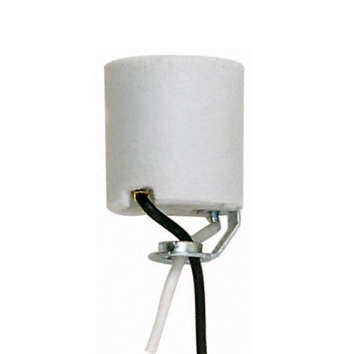 Satco 80-2041 Keyless Porcelain Socket With Hickey 36" Leads Unglazed 660W 250V