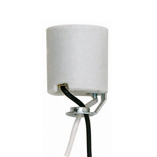 Satco 80-2041 Keyless Porcelain Socket With Hickey 36" Leads Unglazed 660W 250V