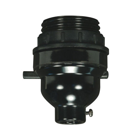 Satco 80-2071 Push Thru Phenolic With Uno Thread And Ring (4 Piece) 1/8 IP Cap With Set Screw 2-1/2" Height 1-1/2" Diameter 660W 250V