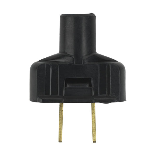 Satco 90-1116 Attachment Plug With Terminal Screws Black Finish Non Polarized 18/2-SVT Round Wire 15A 125V