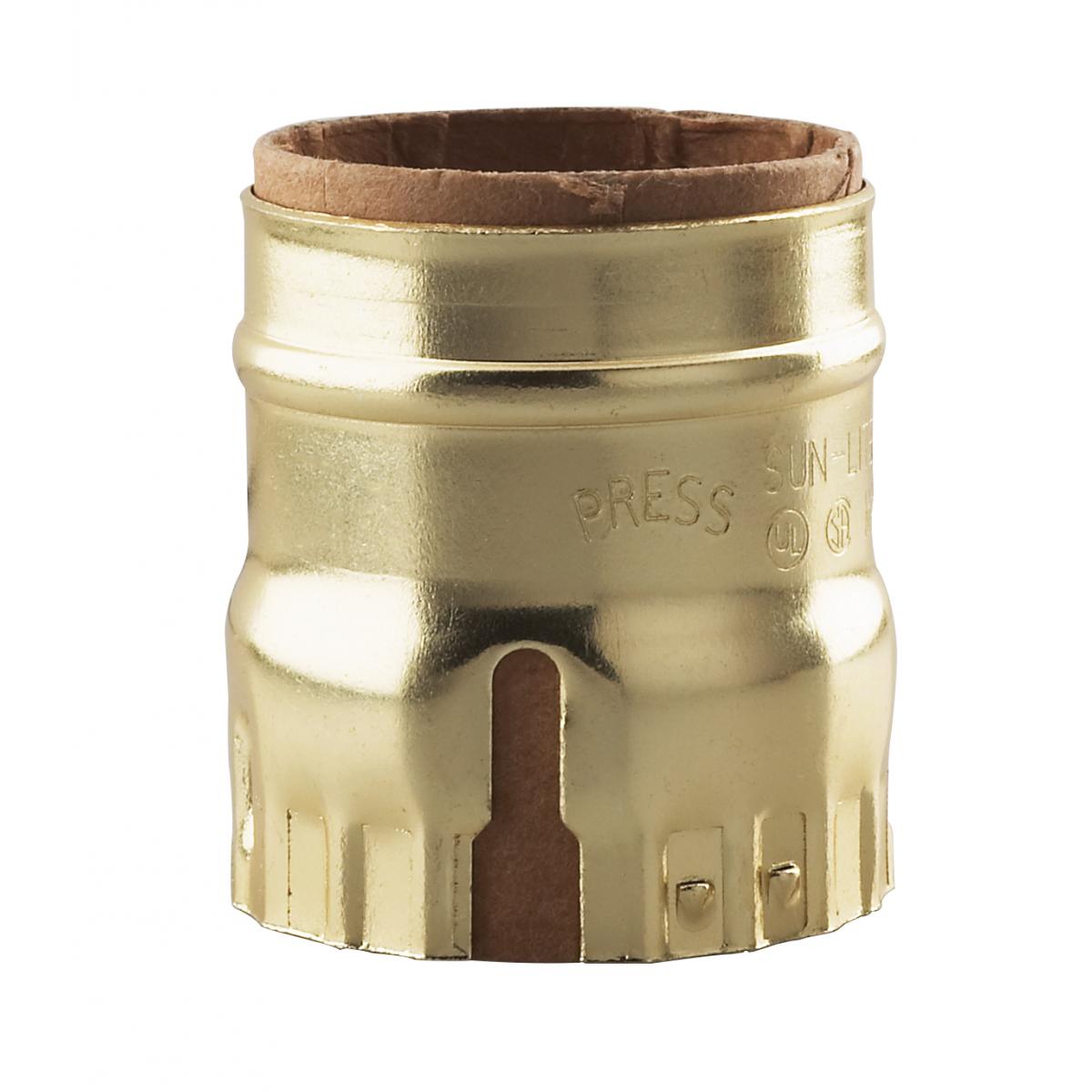 Satco 90-1146 Aluminum Shell With Paper Liner Short Keyless Brite Gilt Finish