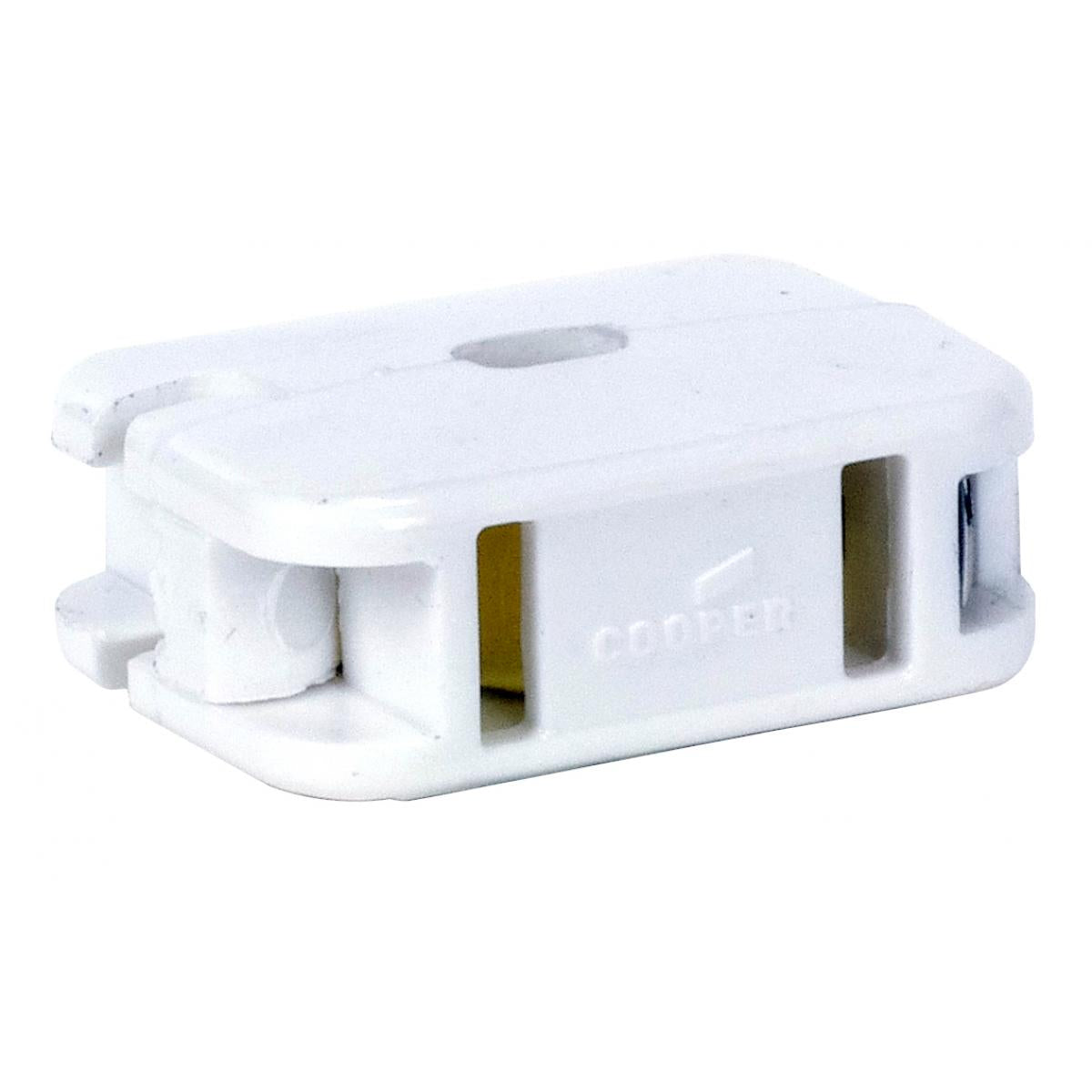 Satco 90-1404 Add-On Outlet White Finish Non Polarized 18/2 SPT-1 10A 125V