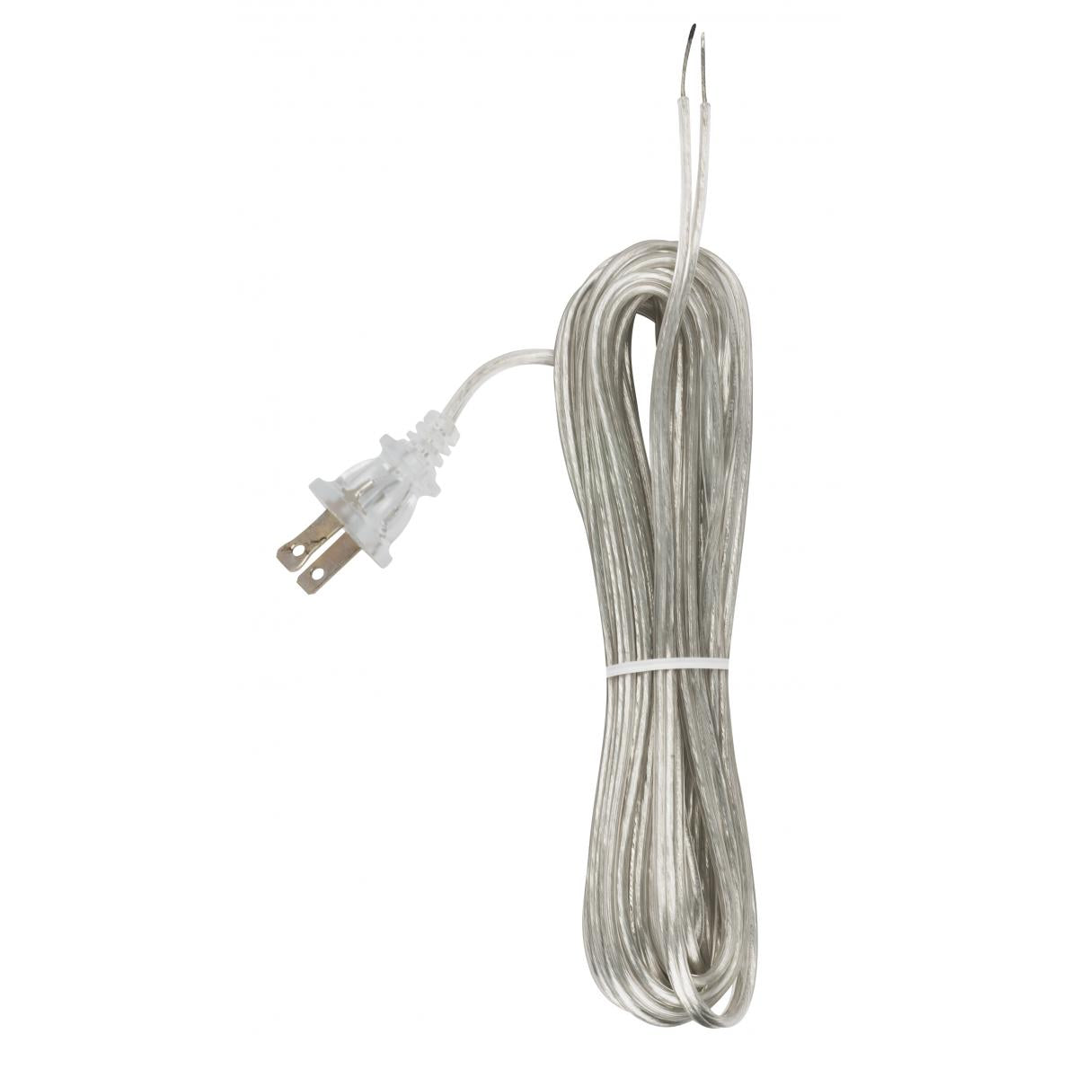 Satco 90-1538 18/2 SPT-1-105C All Cord Sets - Molded Plug - Tinned Tips 3/4" Strip with 2" Slit 100 Ctn. 20 Ft.