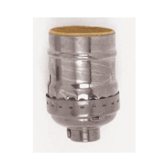 Satco 90-1671 Short Keyless Socket 1/8 IPS 3 Piece Stamped Solid Brass Polished Nickel Finish 660W 250V 250/10 Master