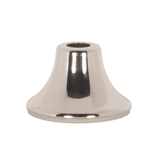 Satco 90-2200 Flanged Steel Neck 7/16" Hole 1-3/16" Height 3/4" Top 1-3/4" Bottom Seats Nickel Plated Finish