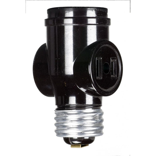 Satco 90-2449 Medium Base Keyless Current Tap Brown Finish 660W 125V